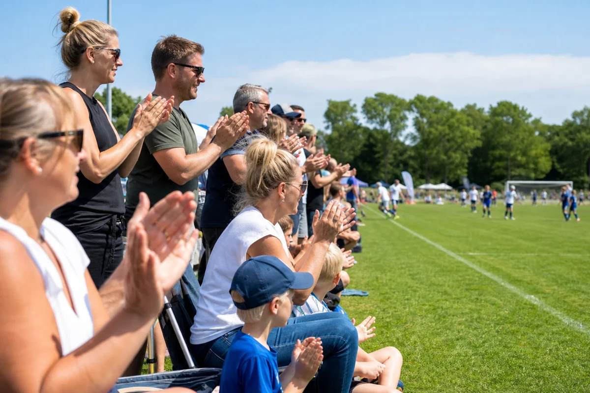 Föräldrar och supportrar hejar under Dana Cup